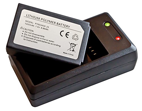 PeakTech polimero di litio batteria (Li-Po)/batteria 1200 mAh 7.4 V (8.88wh) nel Set con adattatore di ricarica adatto per grafica multimetro 3440, 1 pezzi, P 3440 BC