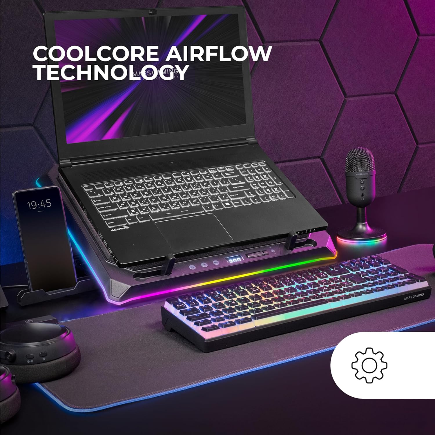 Mars Gaming MNBC-ULTRA - Base Raffreddamento Laptop 18”, Nero - immagine 2