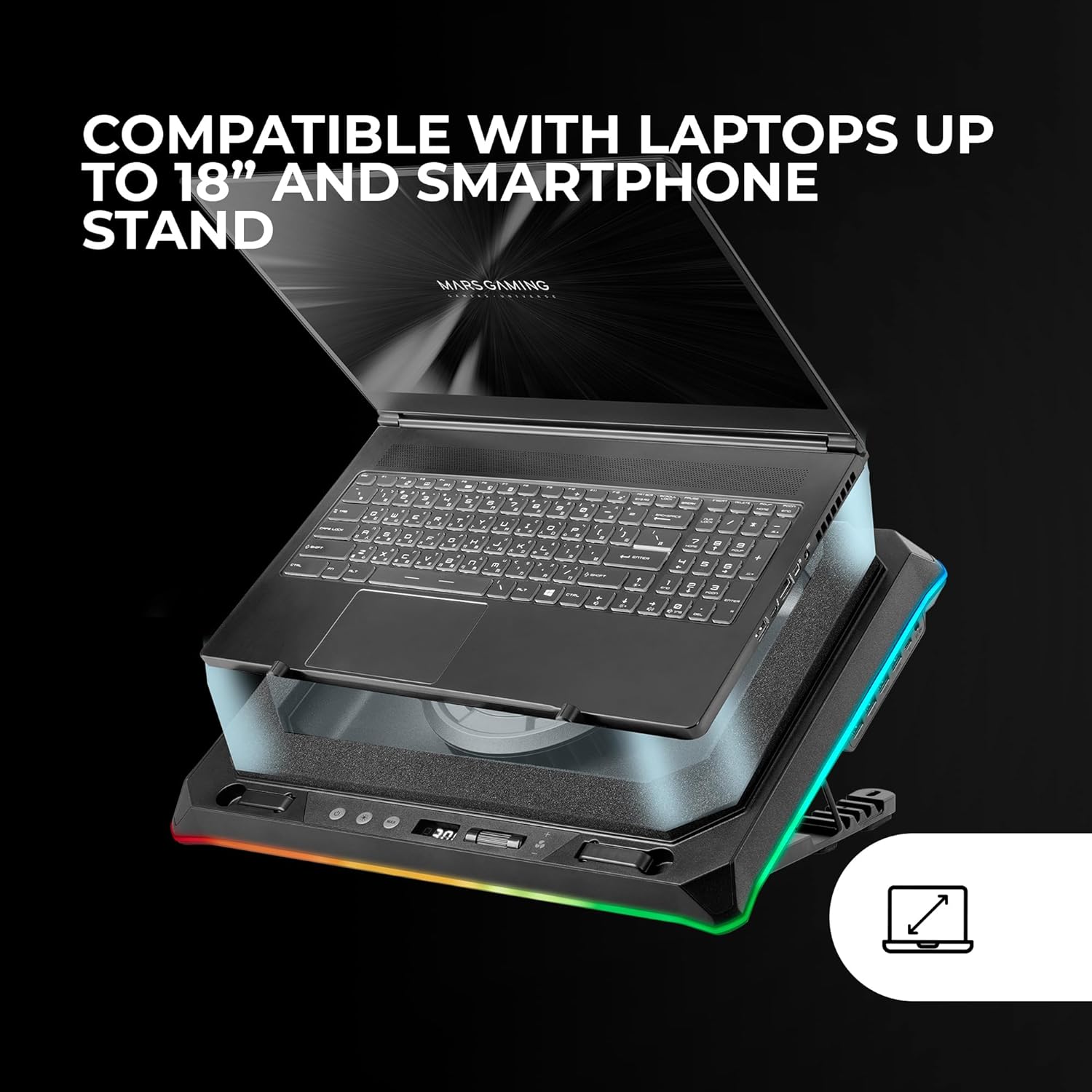 Mars Gaming MNBC-ULTRA - Base Raffreddamento Laptop 18”, Nero - immagine 5