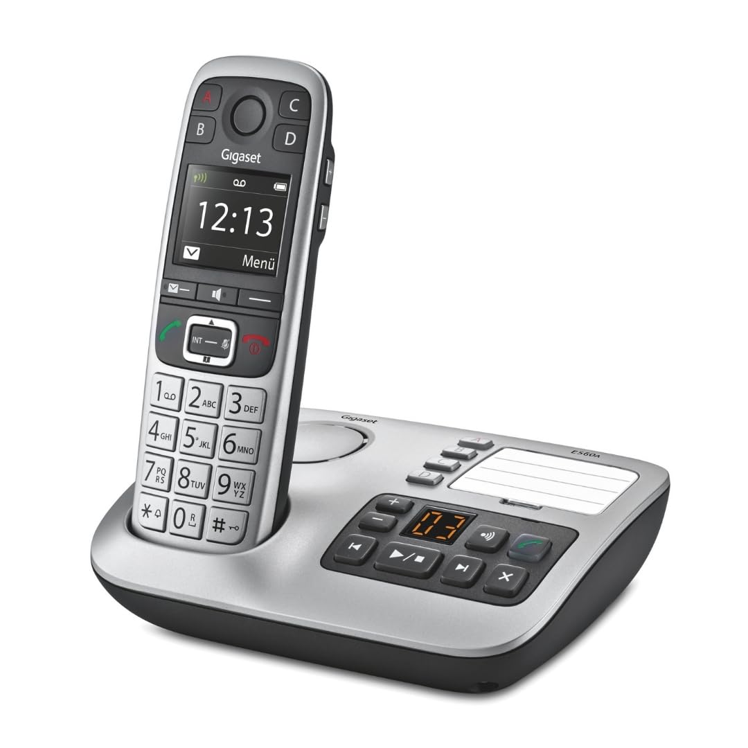 Gigaset E560A - Telefono Cordless DECT con Segreteria, Grigio