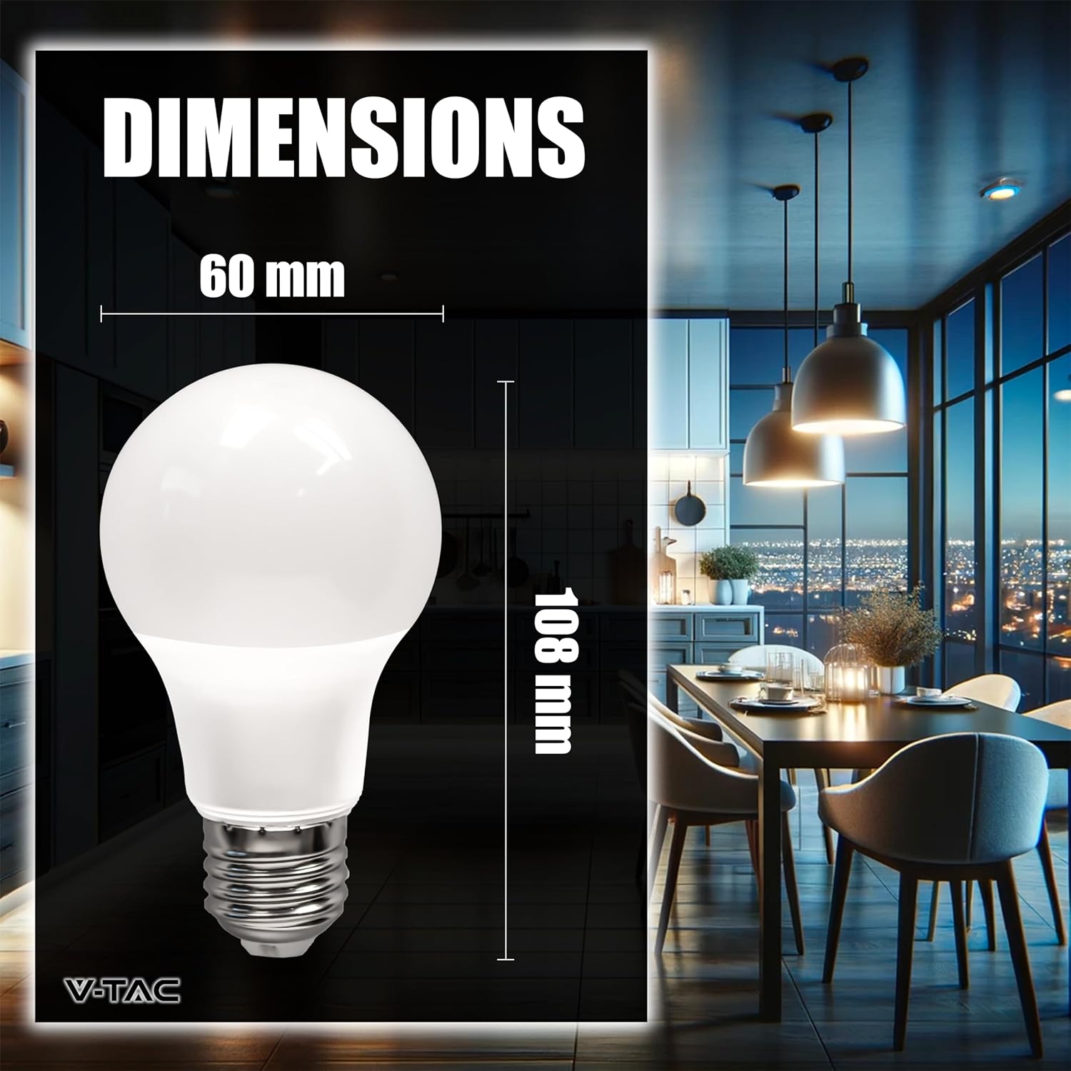V-tac 10x Lampadine LED E27 8,5W (60W) - immagine 6