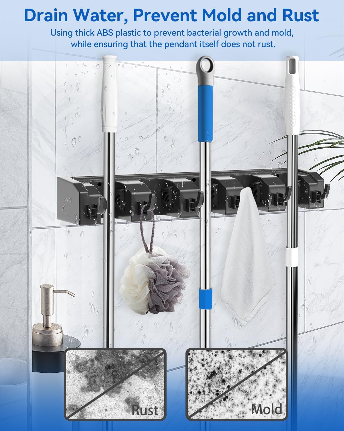 AceMining Porta Scope da Parete 5 Supporti e 6 Ganci, Nero - immagine 2