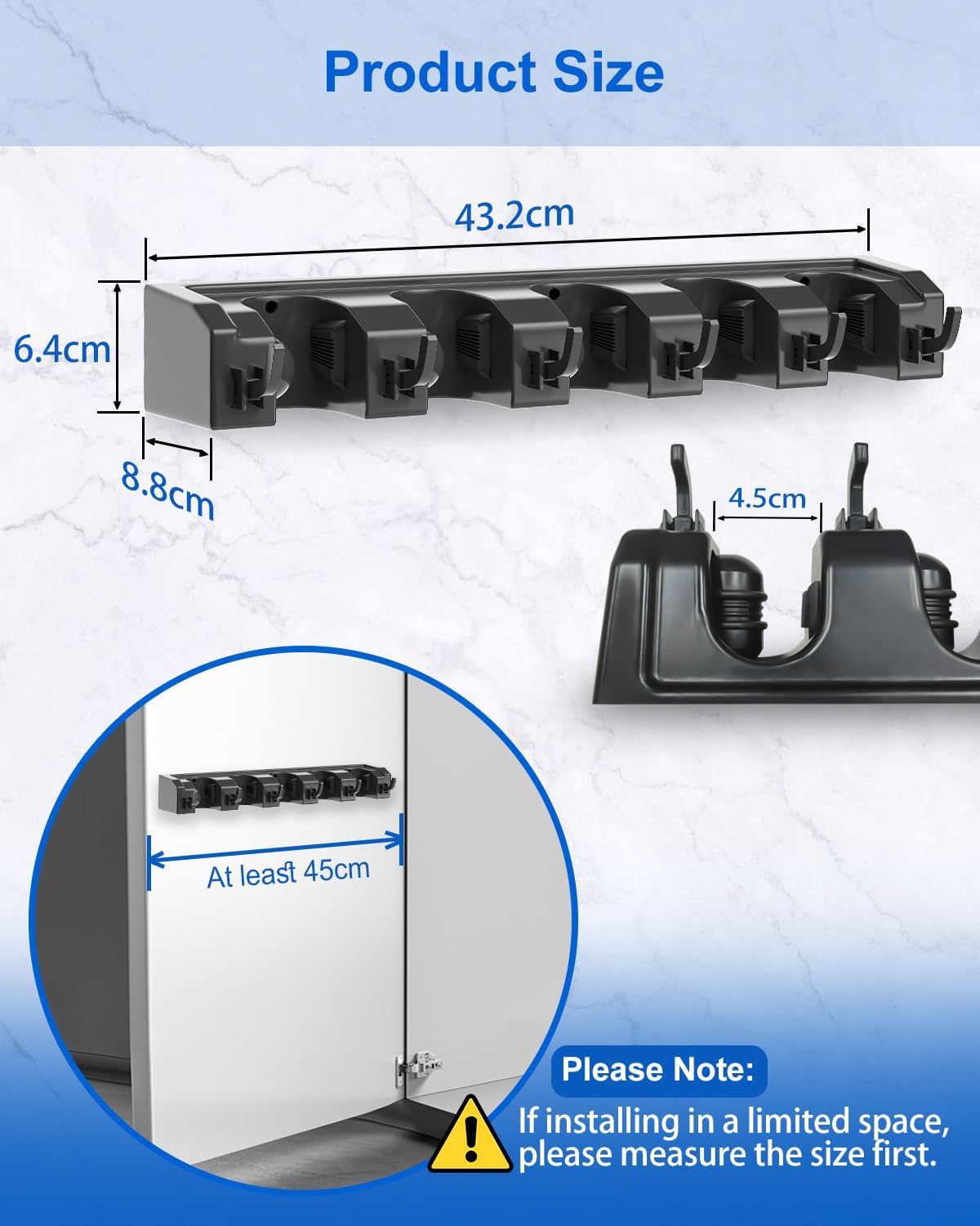 AceMining Porta Scope da Parete 5 Supporti e 6 Ganci, Nero - immagine 4