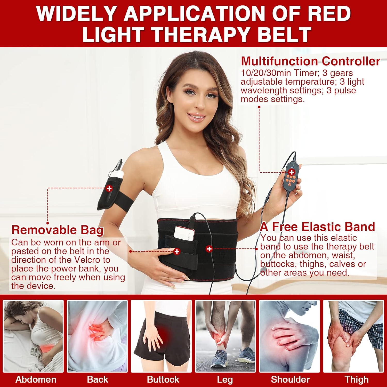 JOBYNA Cintura Terapia Luce Rossa e Infrarossa LED - immagine 7