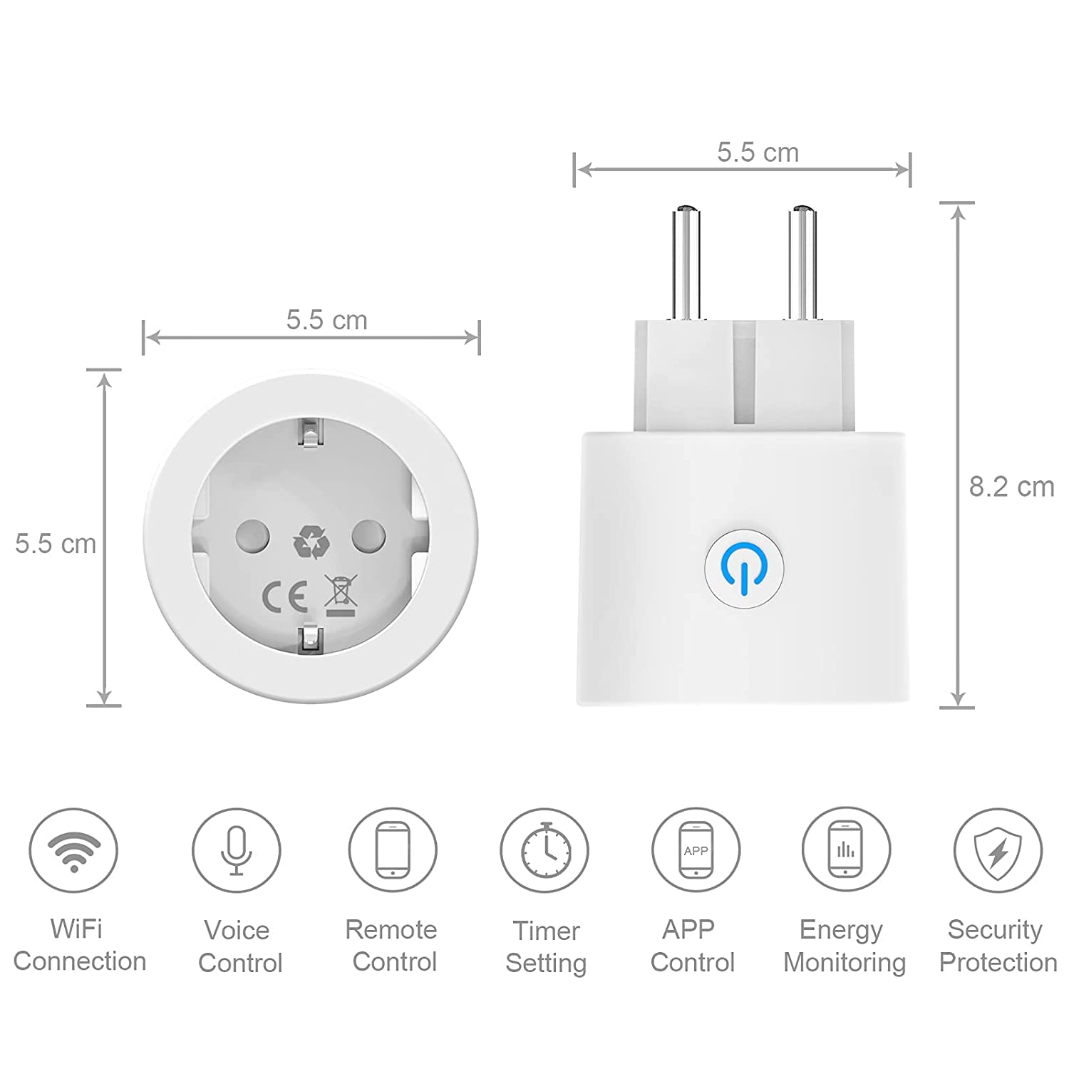Presa Intelligente Wifi 16A Smart Plug (4 Pezzi) - immagine 2