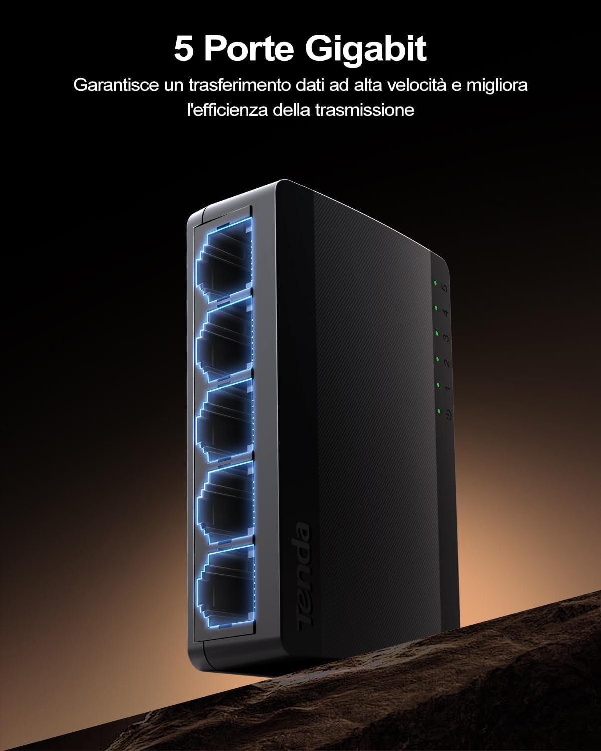 Tenda Switch Gigabit 5 Porte - Ethernet 10/100/1000 Mbps - immagine 3