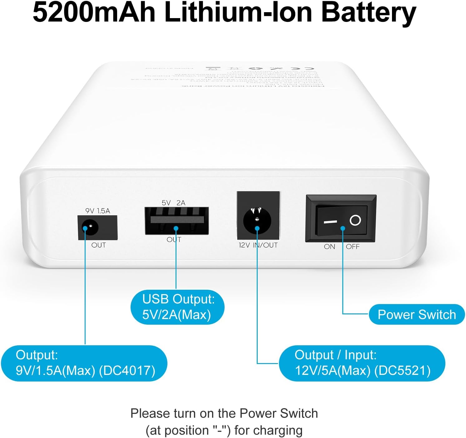 Melasta Powerbank 5200mAh 12V/5A con Display LED - immagine 3