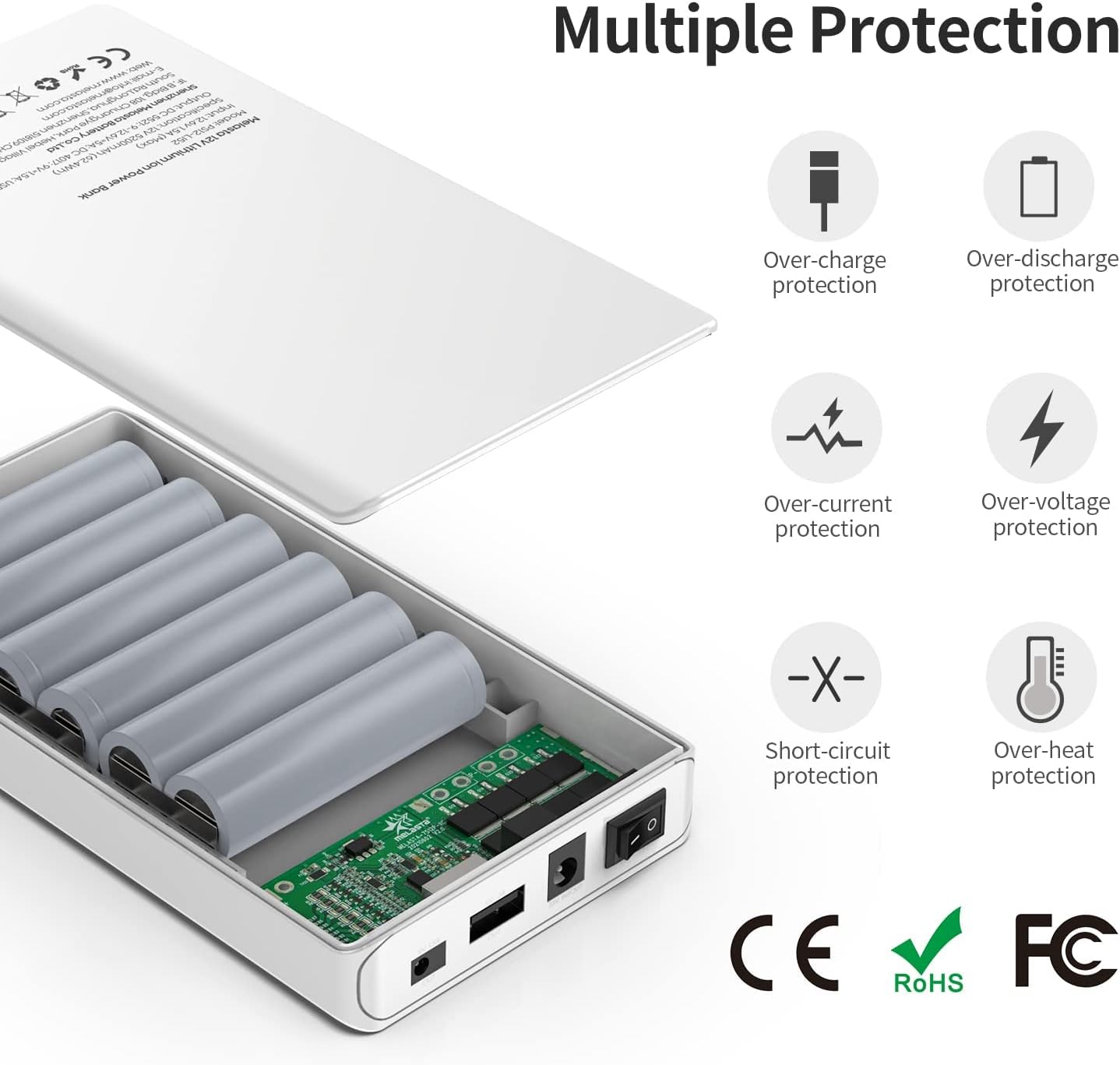 Melasta Powerbank 5200mAh 12V/5A con Display LED - immagine 4