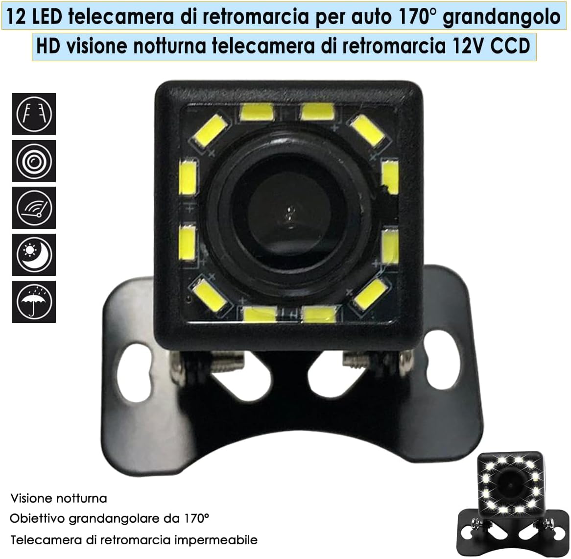 Ifrego HD Telecamera Posteriore Auto Cablata 170° - immagine 2