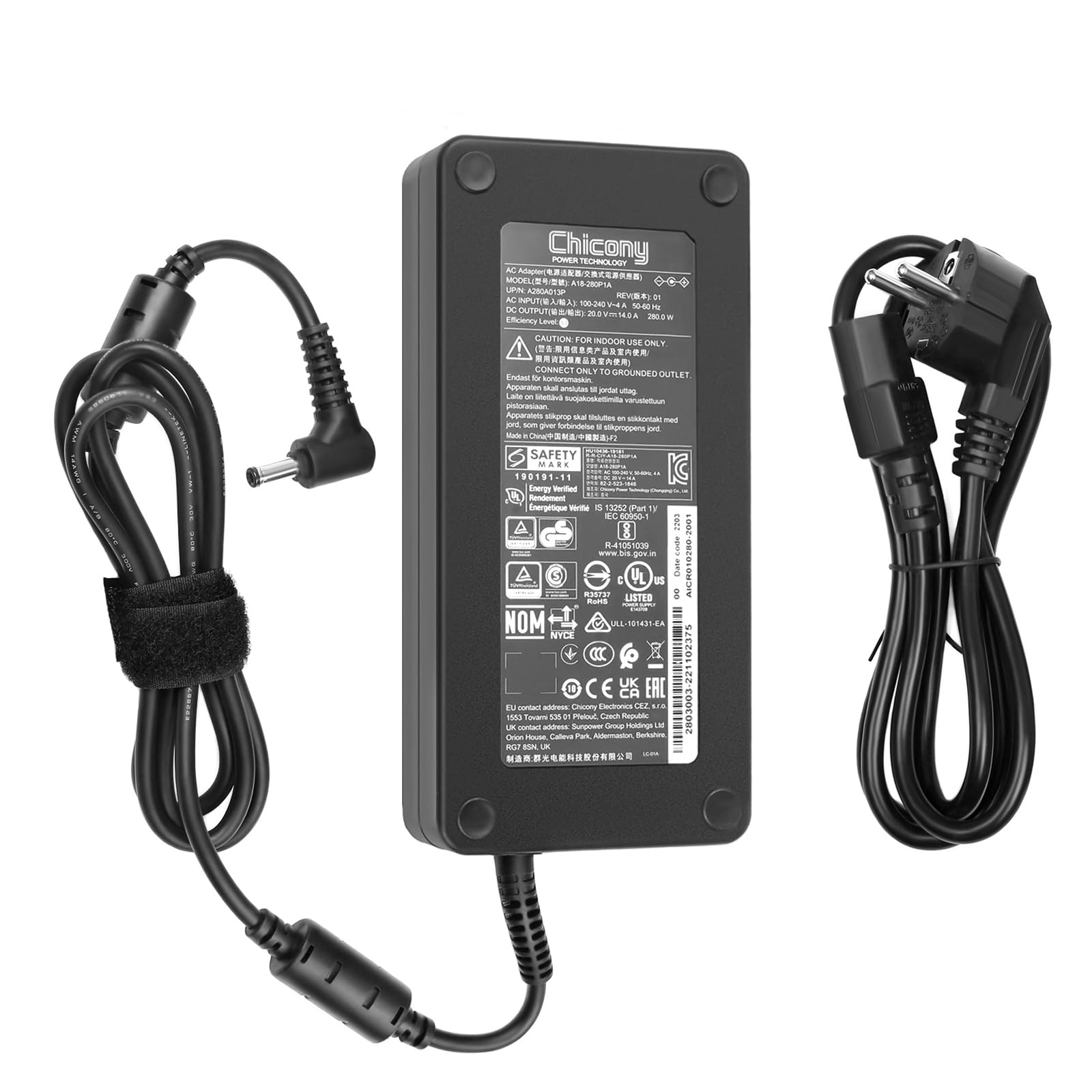 Caricatore Alimentatore 280W per AORUS 15/16/17