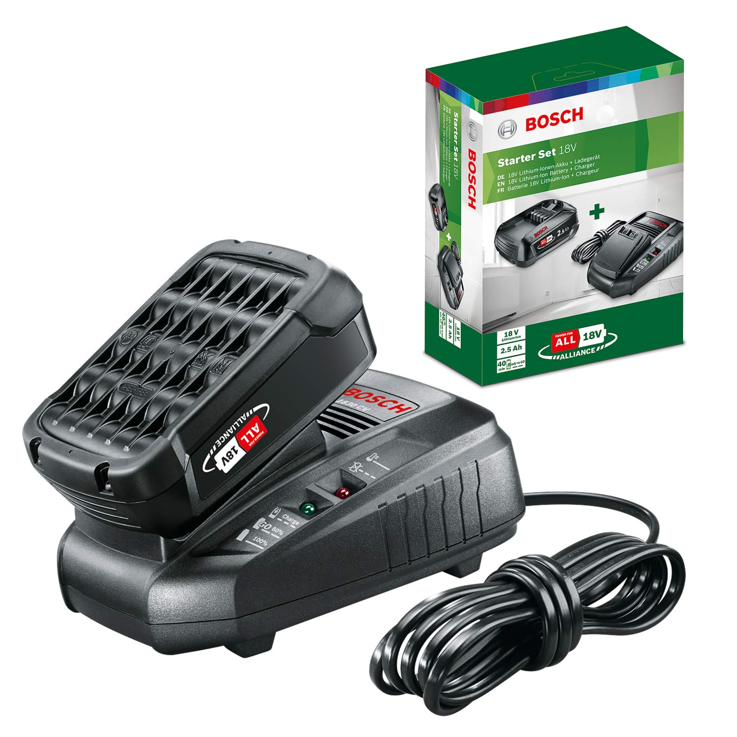 Bosch Home And Garden Starter Kit Batteria Litio 18V 2.5Ah