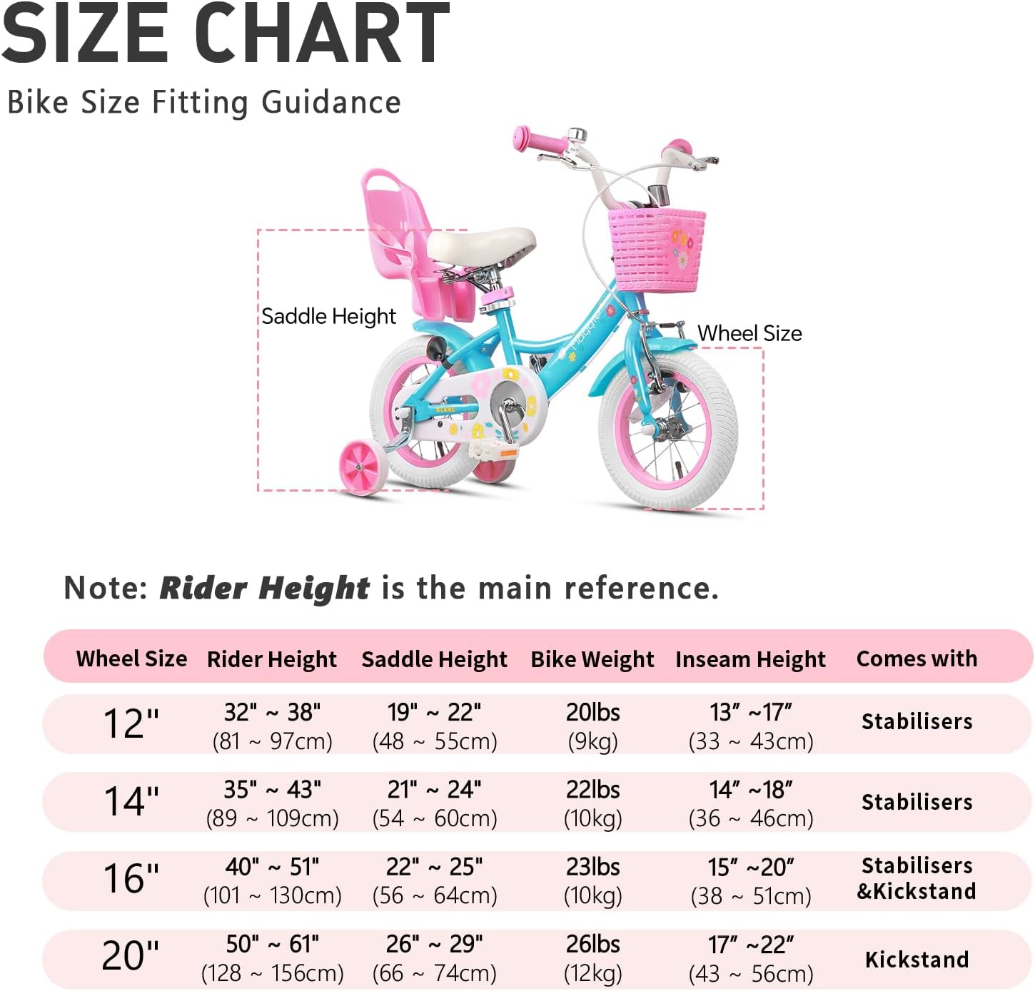 Glerc Bicicletta per Bambine 40,6 cm con Cestino - immagine 6