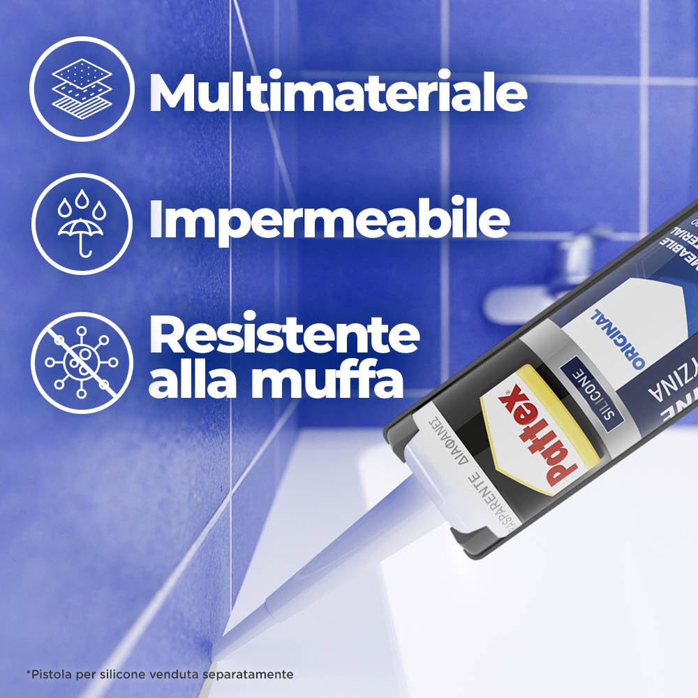 Pattex Bagni&Cucine Original Silicone Trasparente 280ml - immagine 3