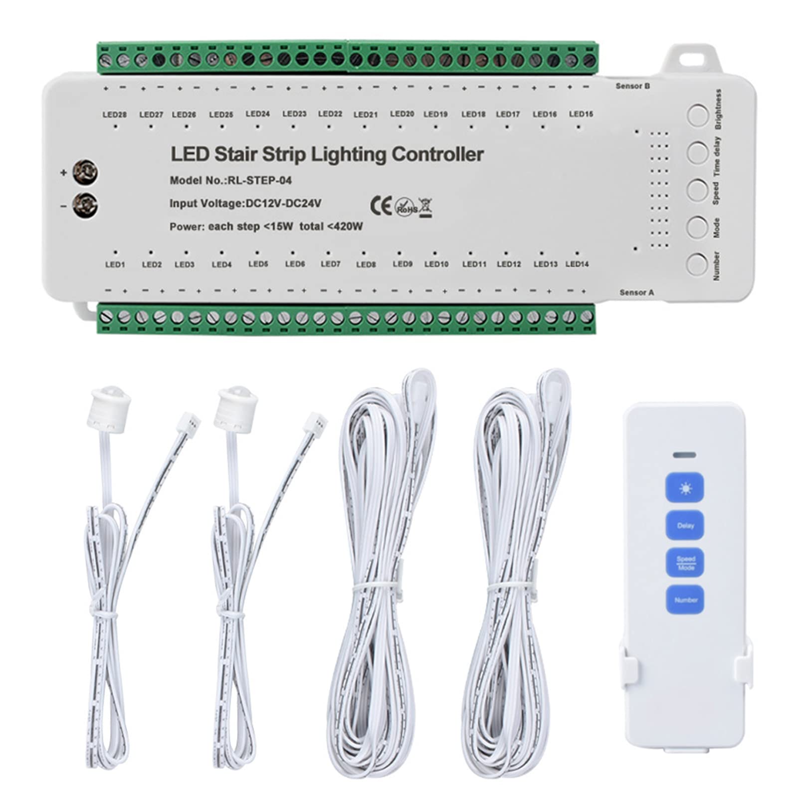 Xlsbz Regolatore Illuminazione Gradini con Sensore Movimento