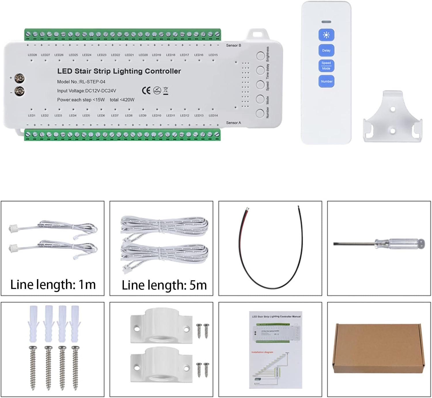 Xlsbz Regolatore Illuminazione Gradini con Sensore Movimento - immagine 3
