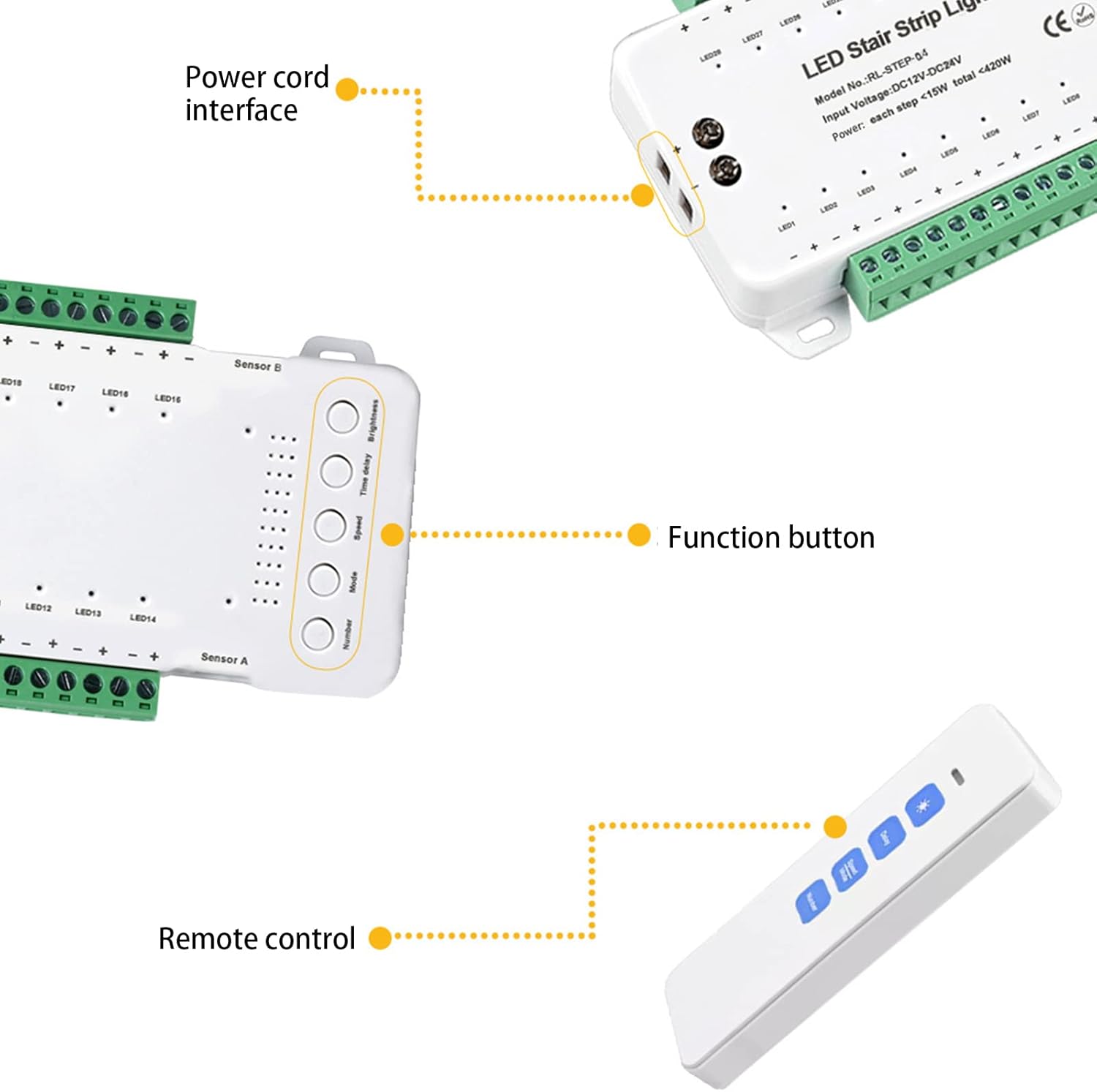 Xlsbz Regolatore Illuminazione Gradini con Sensore Movimento - immagine 5
