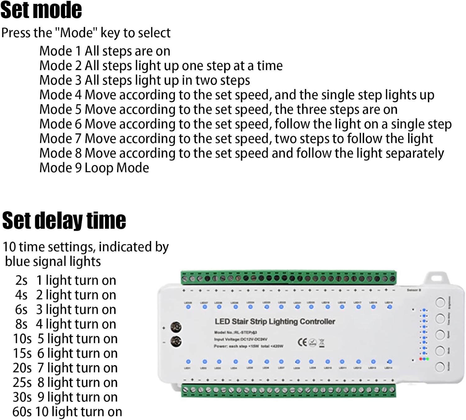 Xlsbz Regolatore Illuminazione Gradini con Sensore Movimento - immagine 7