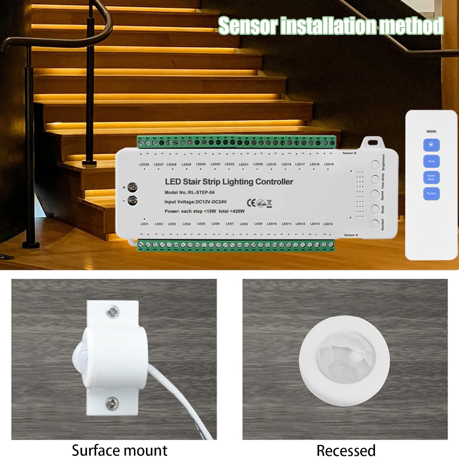 Xlsbz Regolatore Illuminazione Gradini con Sensore Movimento - immagine 8