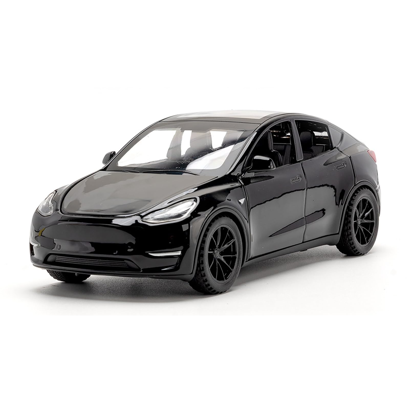 Tesla Model Y 1:32 Modellino, Giocattolo Elettronico in Lega Pressofusa con Funzione di Arretramento, con Luci e Musica, mini Veicolo Giocattolo come Regalo per Bambini (Nero)