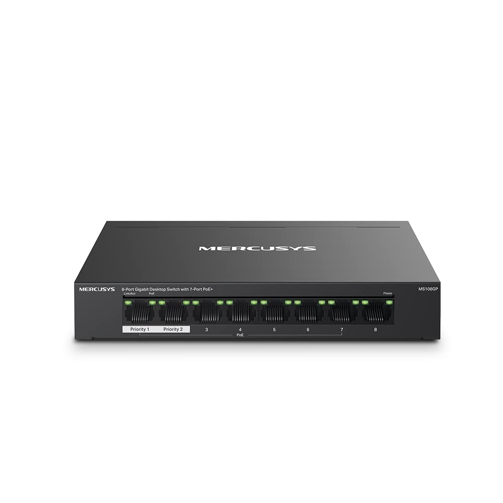 TP-Link Mercusys MS108GP PoE+ Switch 8 Porte Gigabit