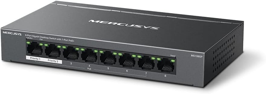 TP-Link Mercusys MS108GP PoE+ Switch 8 Porte Gigabit - immagine 2