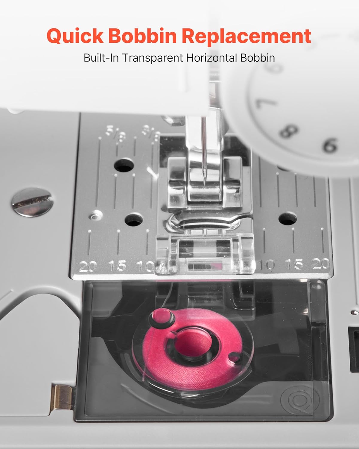 Vevor Macchina da Cucire Computerizzata 18 Punti, Bianco - immagine 6