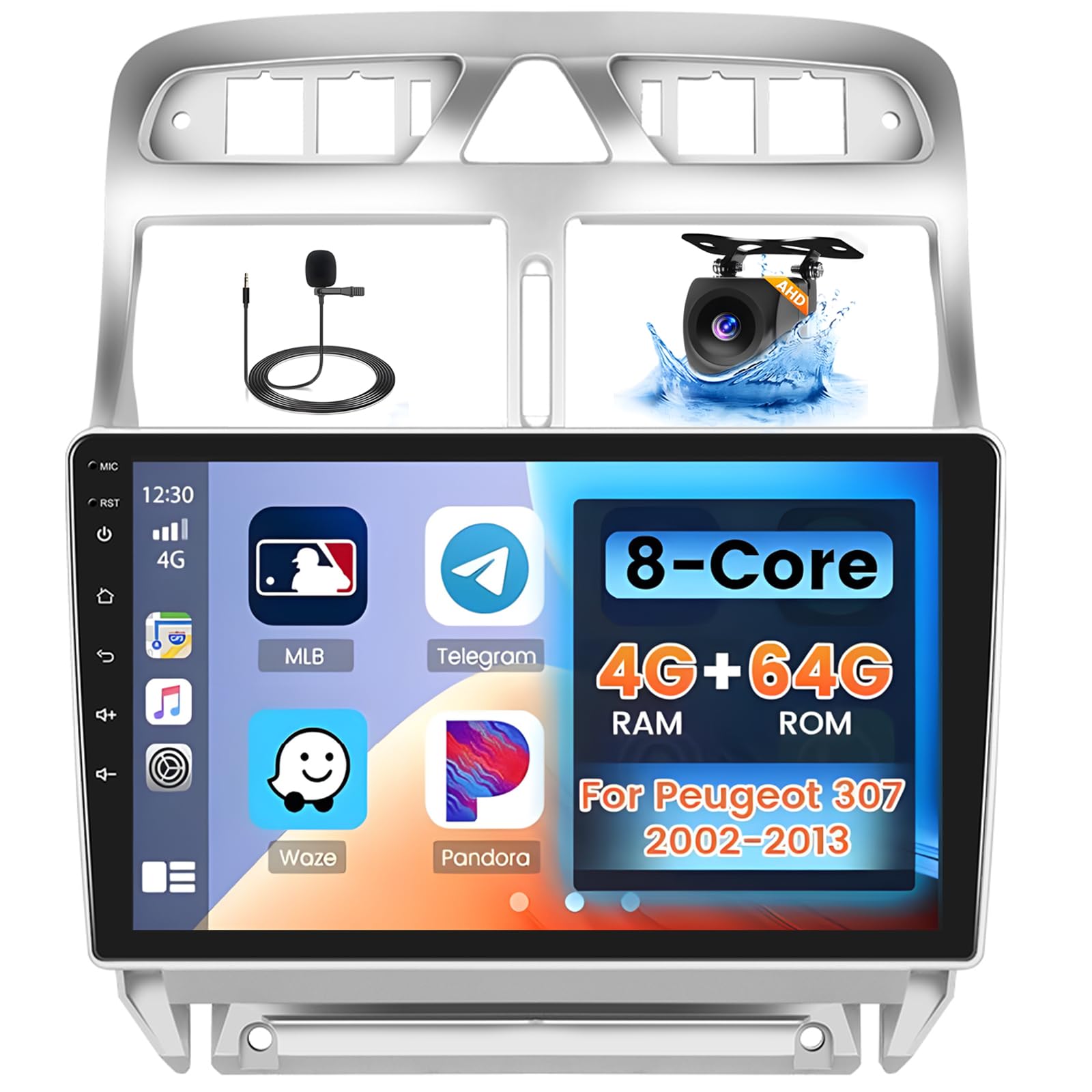 Hikity Autoradio Android per Peugeot 307 2002-2013