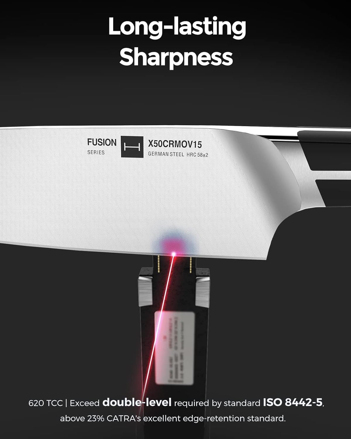 Set Coltelli da Cucina 15 Pezzi con Ceppo in Legno - immagine 6