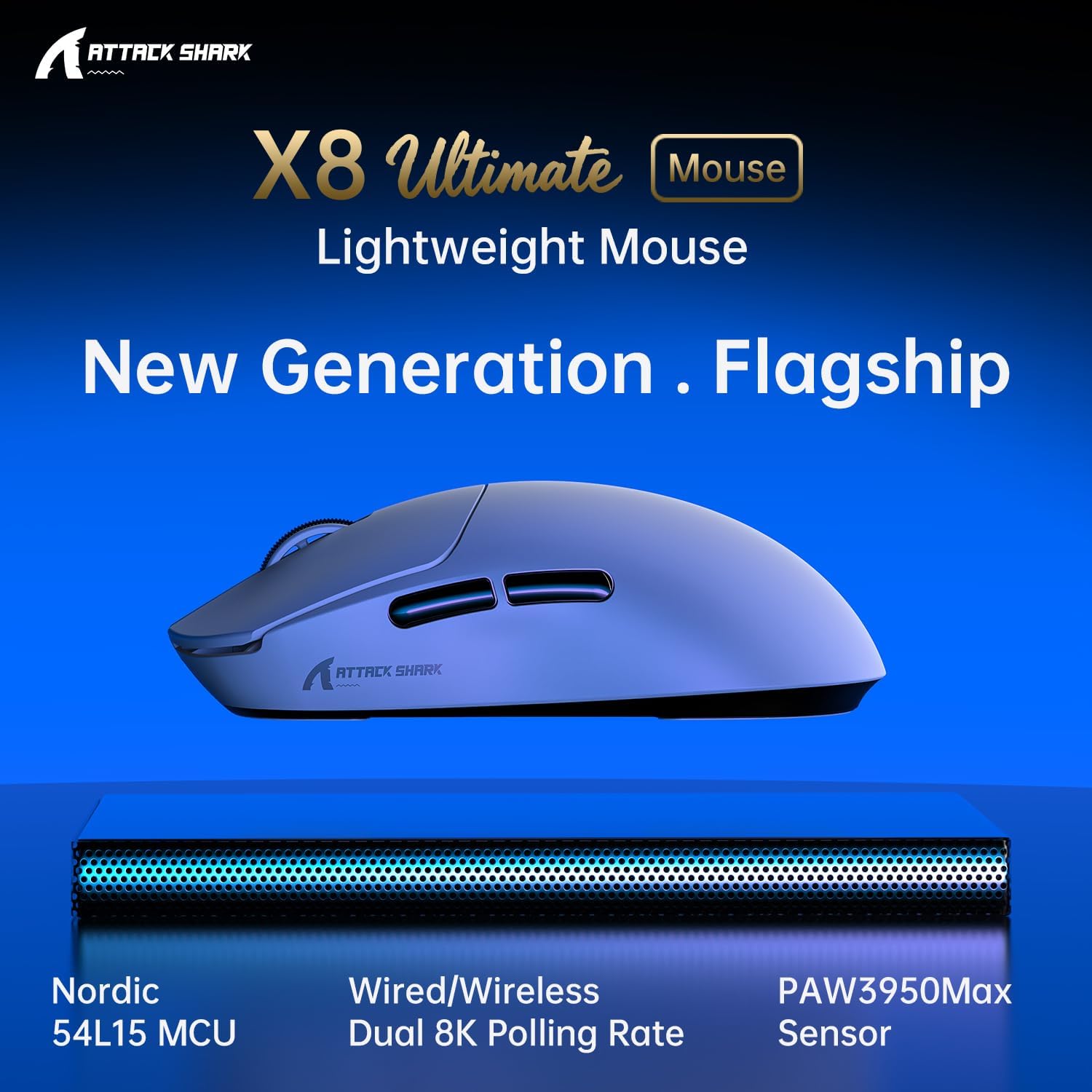 Attack Shark X8 Ultimate Mouse Gaming 65g Bianco - immagine 2