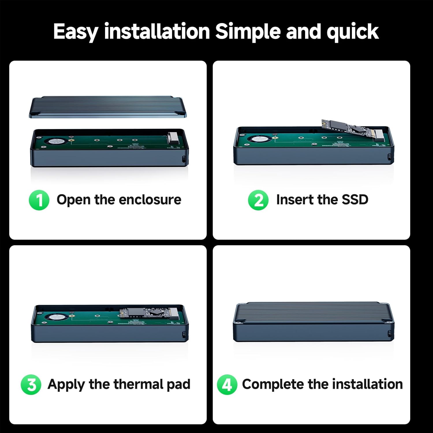 Case SSD 40Gbps con Ventola M.2 NVMe PCIe - immagine 8