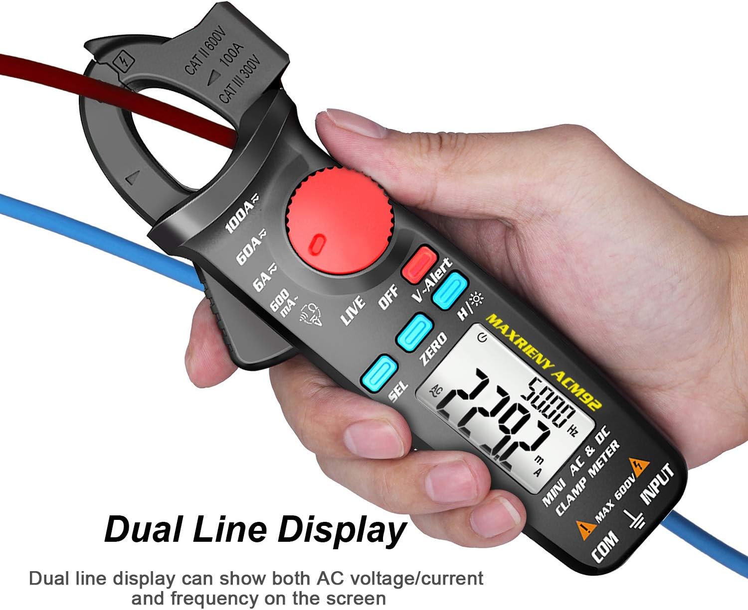 Maxrieny Multimetro Tester a Pinza Amperometrica 6000 - immagine 8