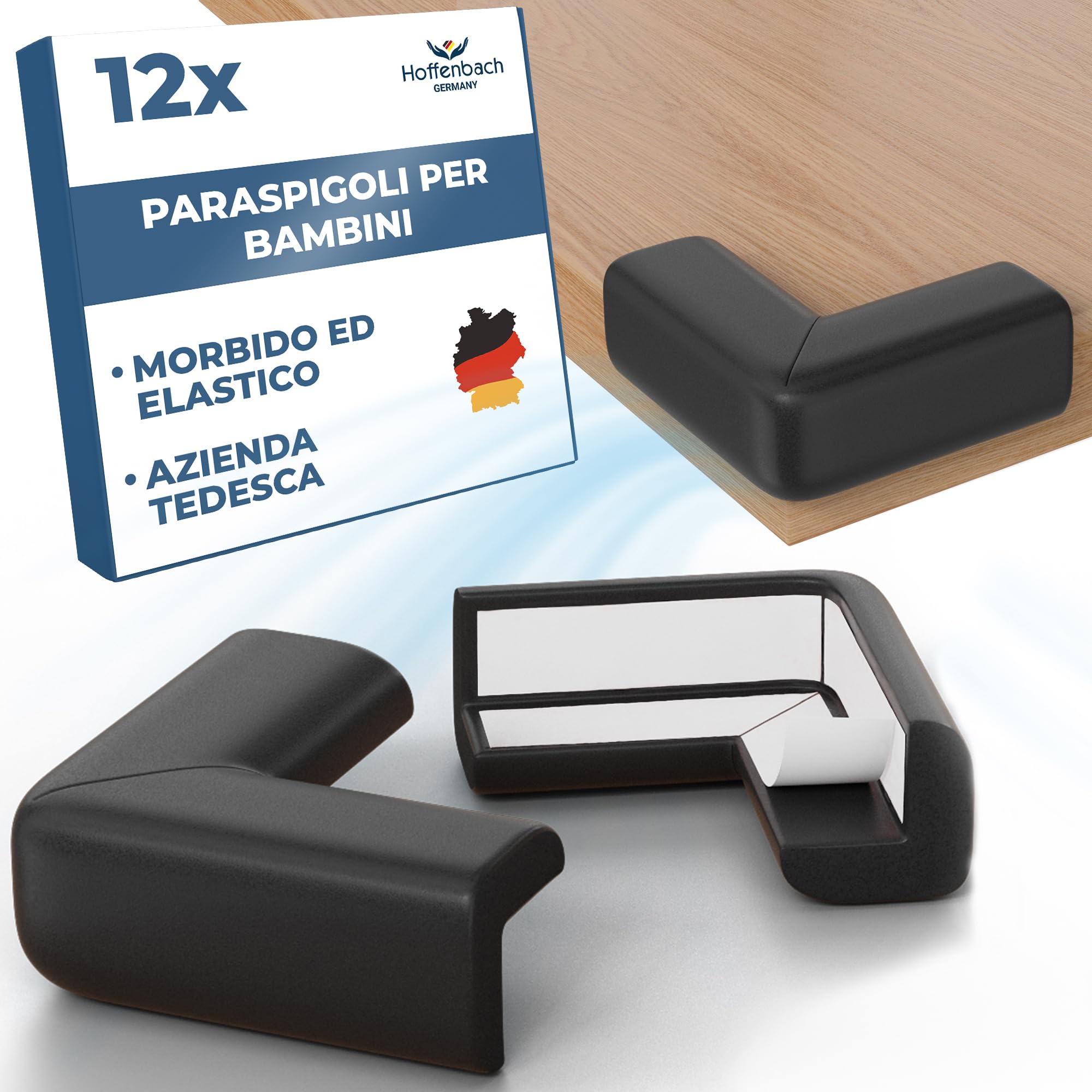 Hoffenbach 12x Paraspigoli per Bambini, Nero