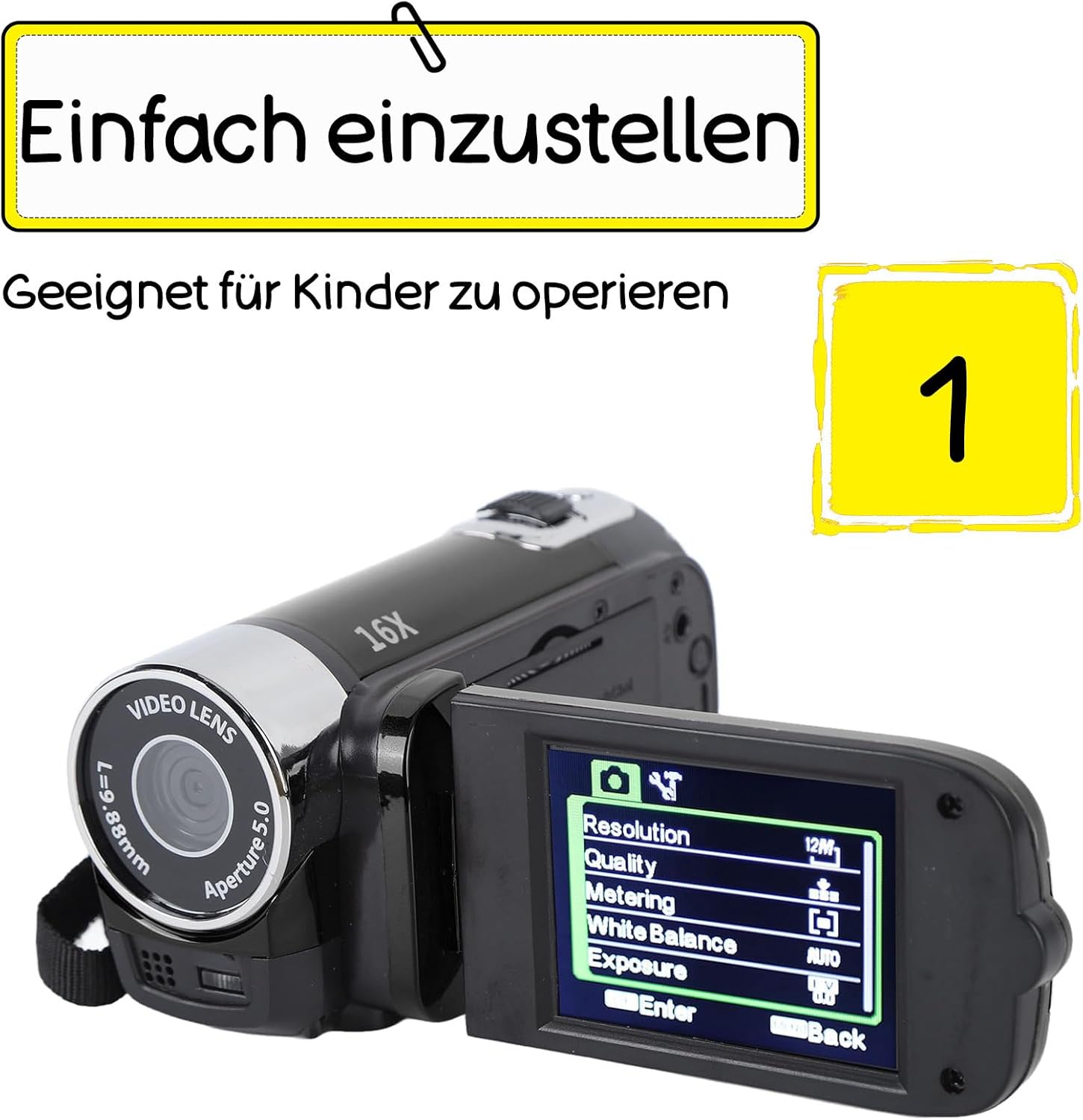 Videocamera 16x 1080P 30FPS con Schermo Girevole - immagine 2