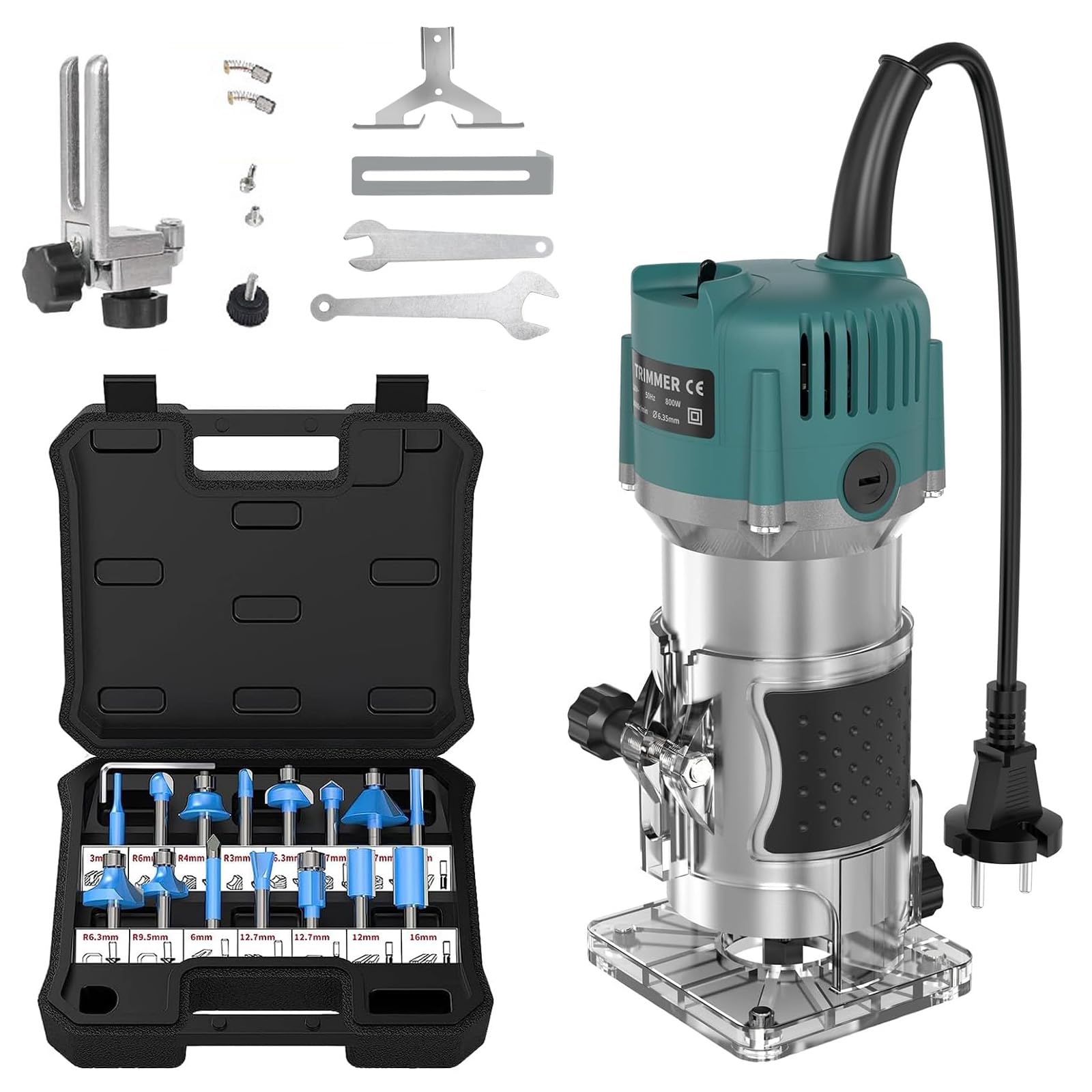 Router Elettrico per Legno 800W 30.000 Giri/Min