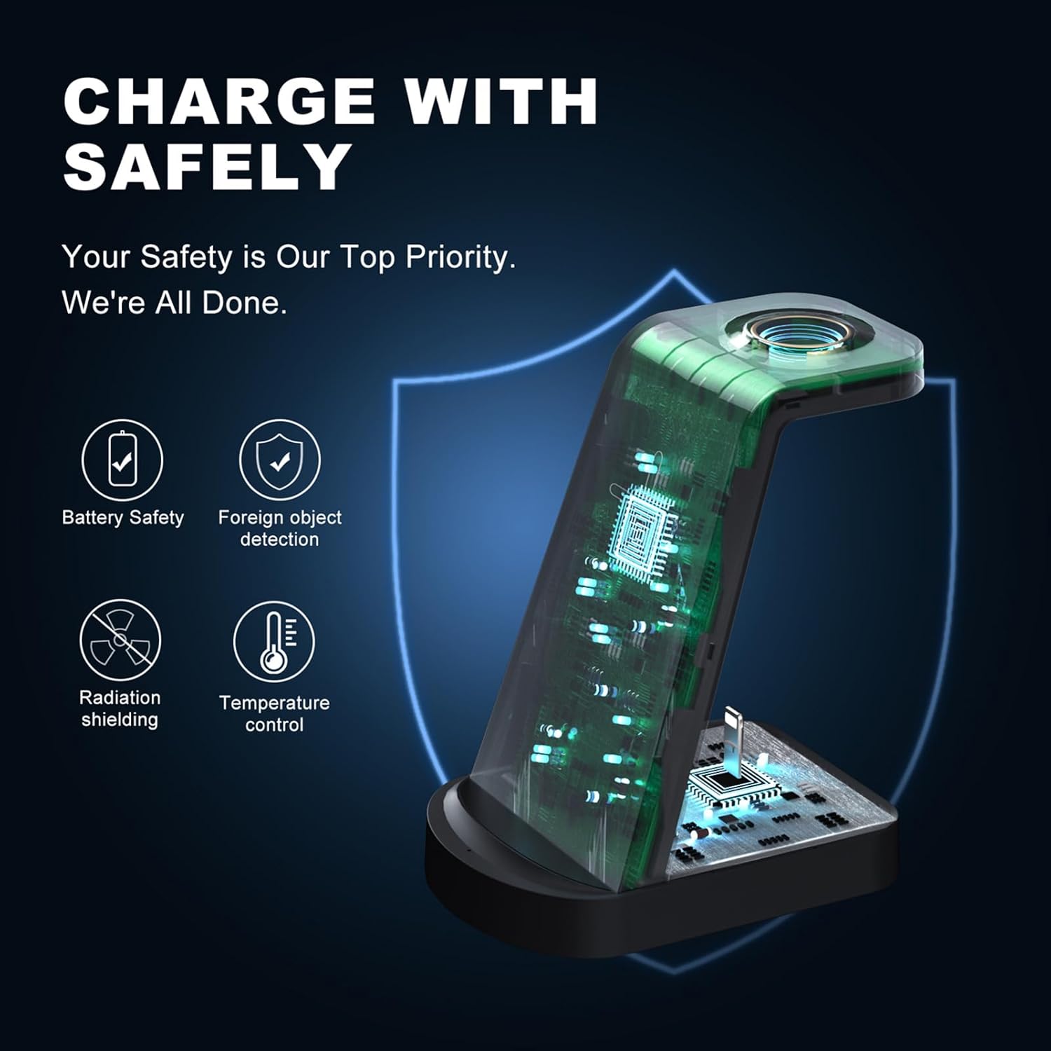 Innisto Caricatore Wireless 3 In 1 con Adattatore 18W - immagine 5