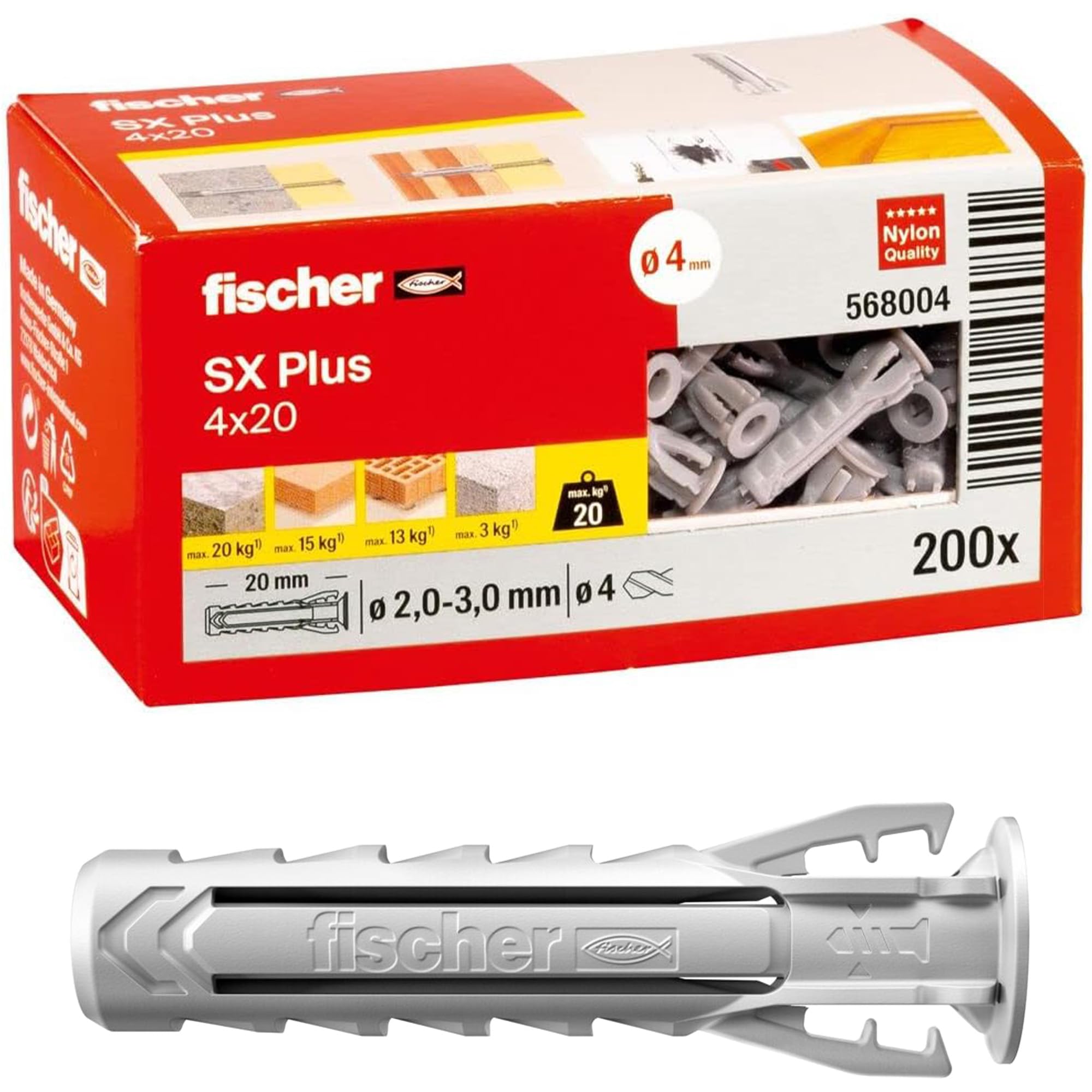 Fischer 200 Tasselli SX Plus 4x20 mm