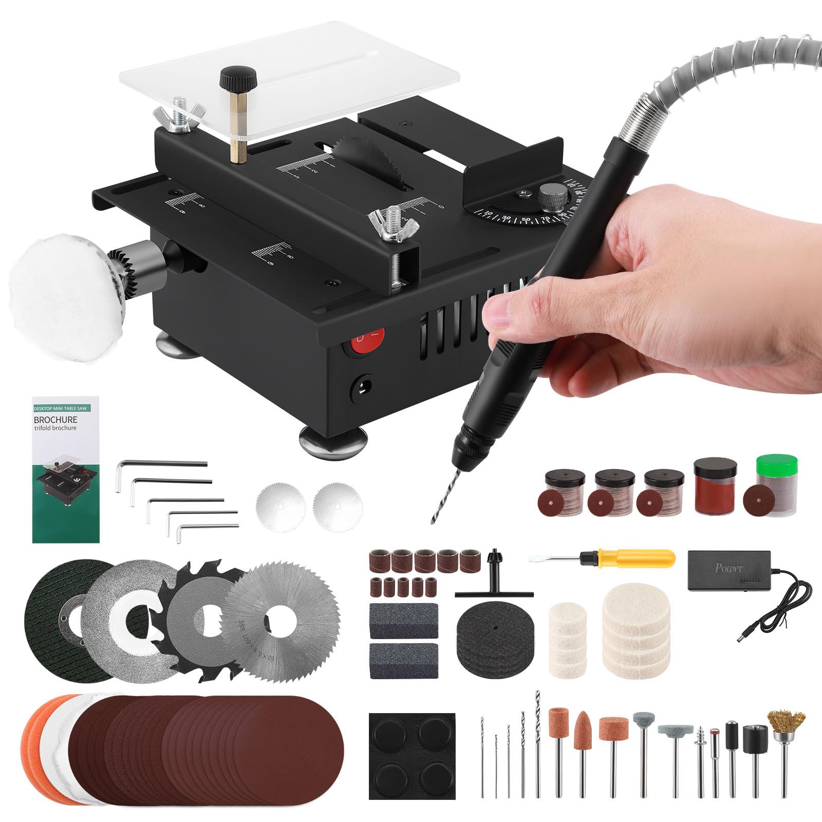 Mini Sega Circolare da Tavolo Multifunzionale 100W