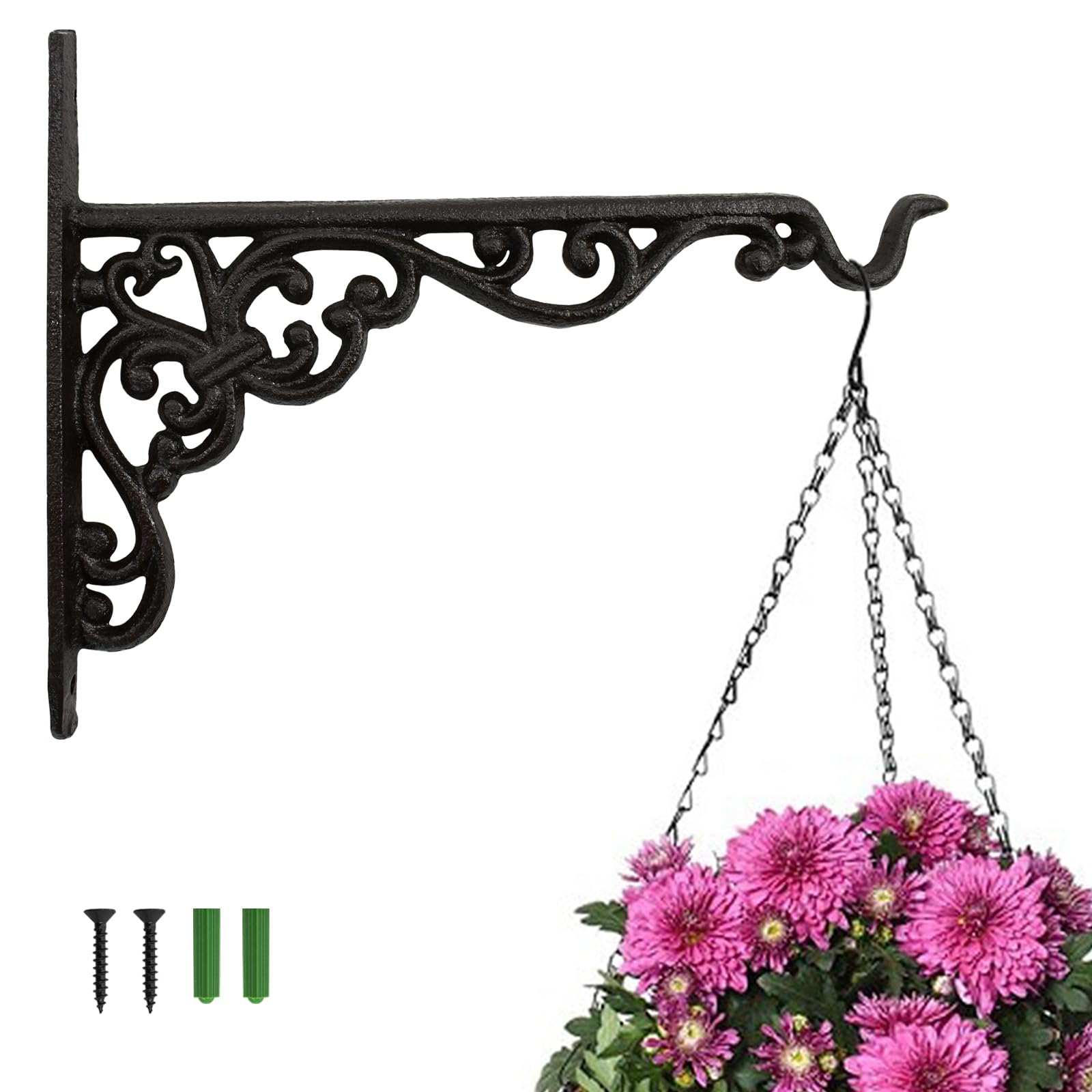 Mrmrkura Staffa per Piante da Appendere in Ferro Battuto