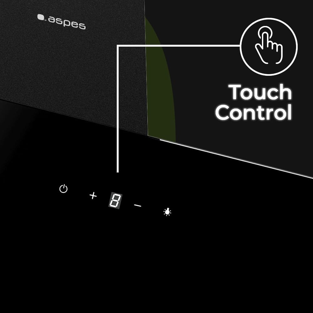 Aspes Cappa Aspirante Inclinata 60cm, Vetro Nero - immagine 2