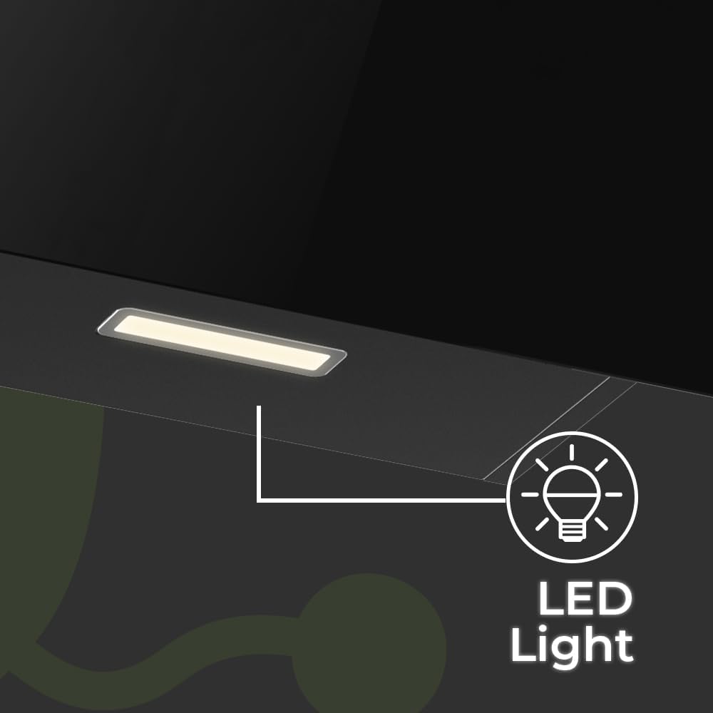 Aspes Cappa Aspirante Inclinata 60cm, Vetro Nero - immagine 3