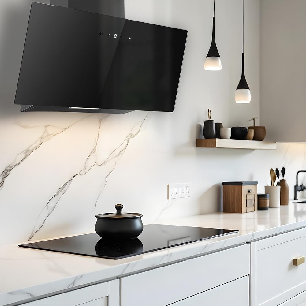 Aspes Cappa Aspirante Inclinata 60cm, Vetro Nero - immagine 4