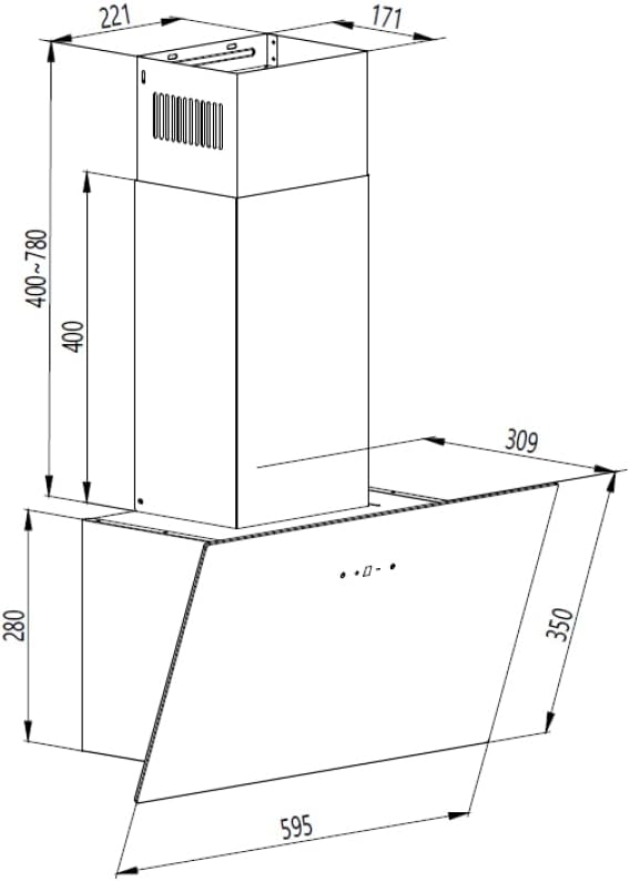 Aspes Cappa Aspirante Inclinata 60cm, Vetro Nero - immagine 7