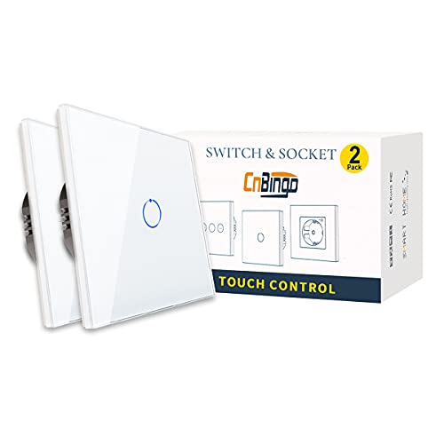 Cnbingo Interruttore da Incasso a Parete (2 pz), Bianco
