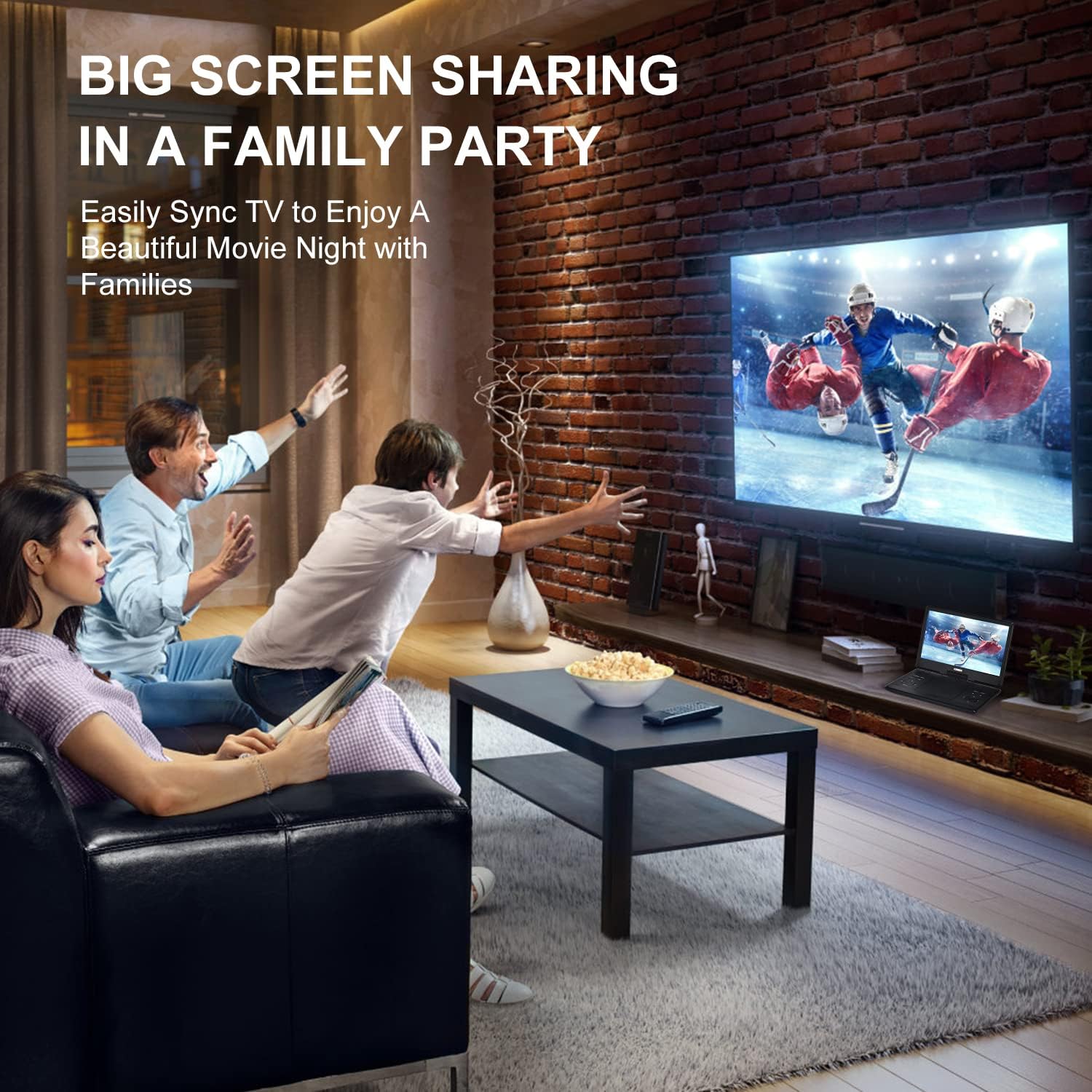 Yoohoo Lettore DVD Portatile 16,9" HD per Auto/Bambini - immagine 5