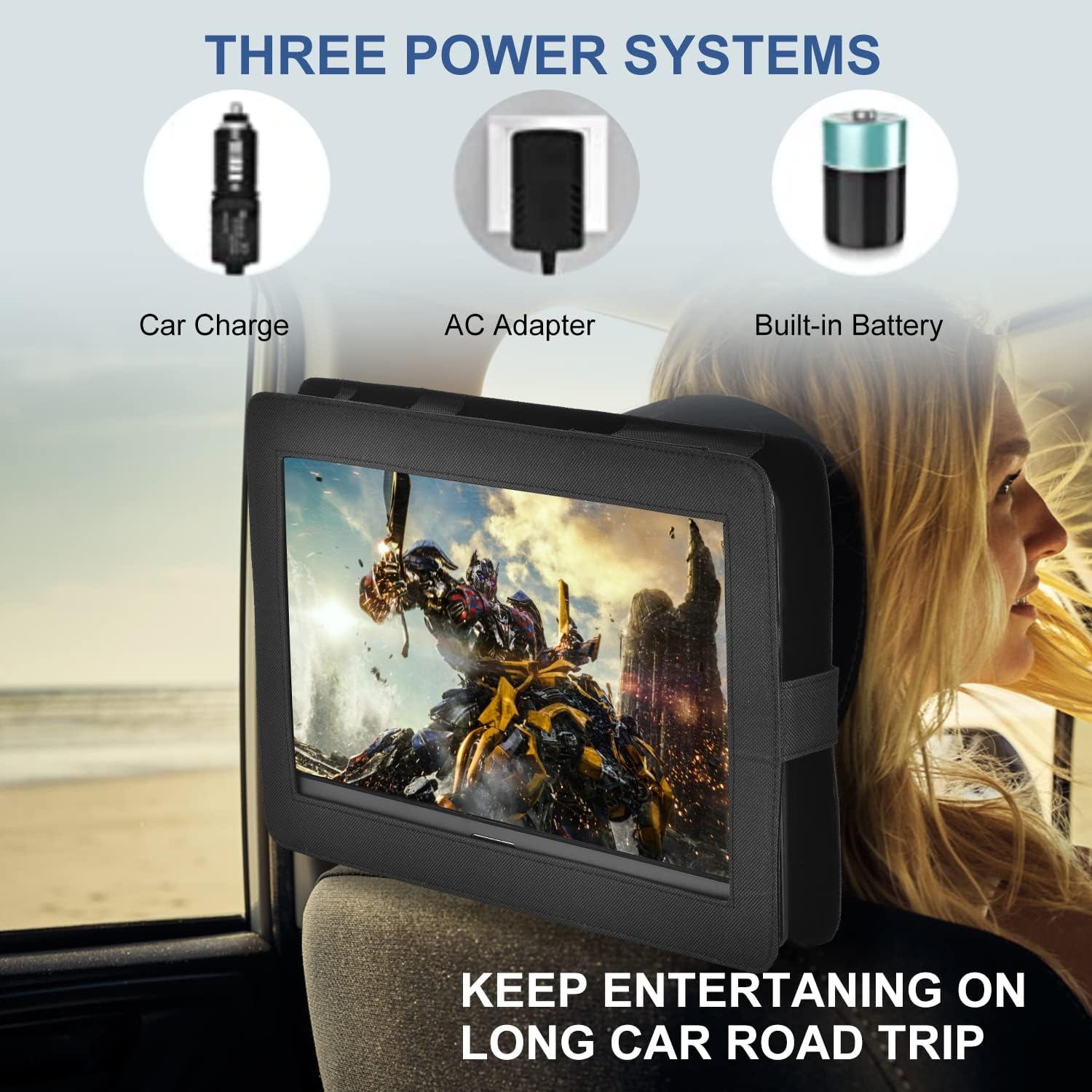 Yoohoo Lettore DVD Portatile 16,9" HD per Auto/Bambini - immagine 6