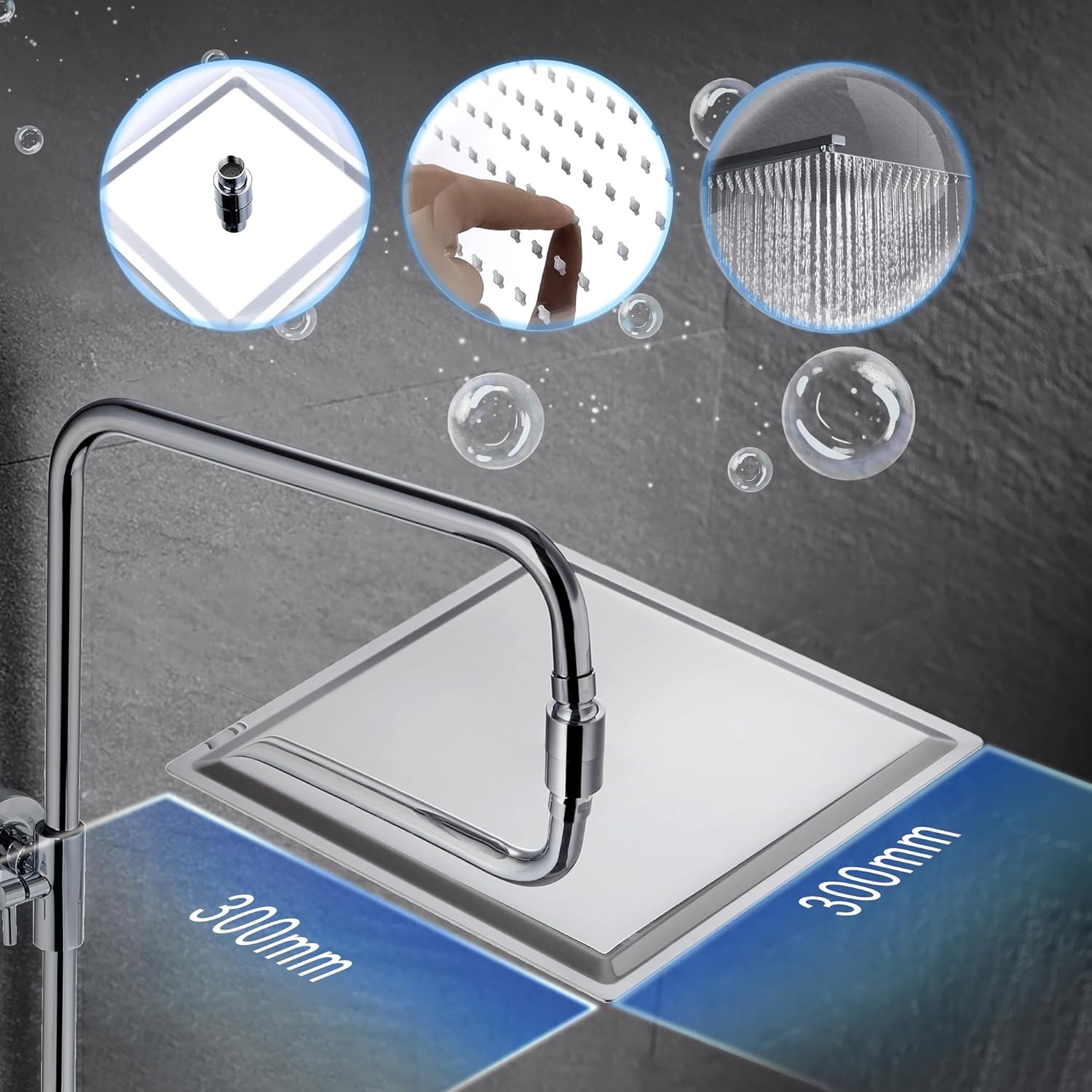 Colonna Doccia con Soffione 30x30cm Quadrato - immagine 4