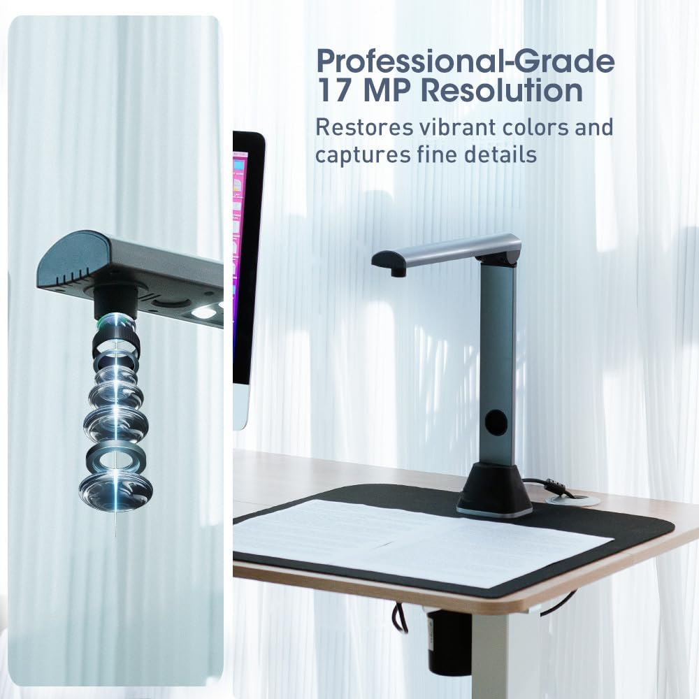 Scanner Documenti Libri Portatile A3/A4 17MP Professionale - immagine 2