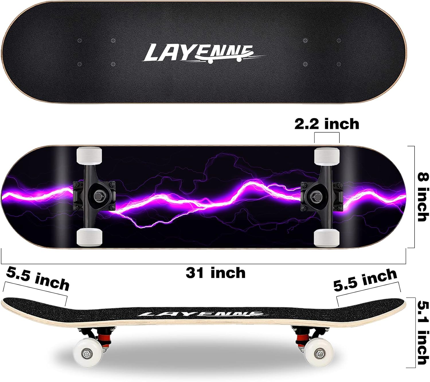 Completo Skateboard Professionale 31'' x 8'' - immagine 2