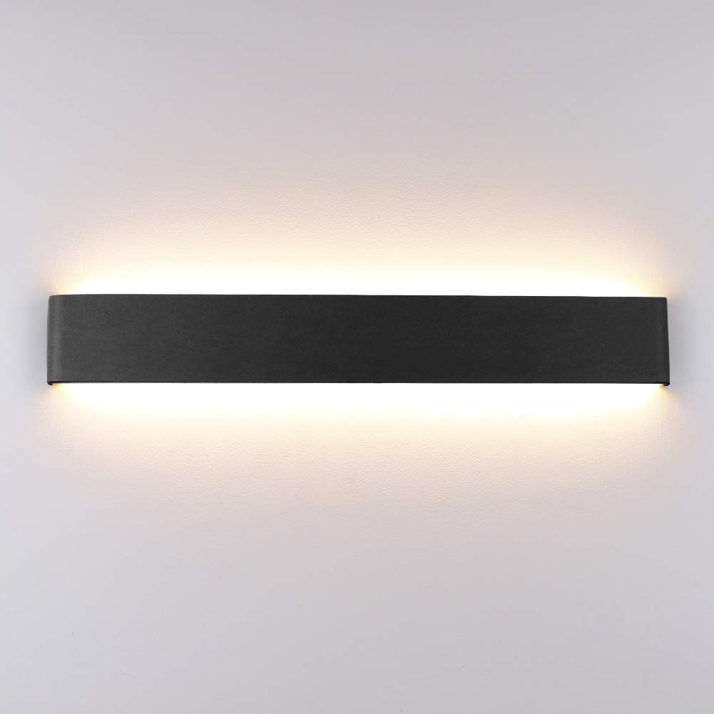Klighten Lampada da Parete LED Interno 20W 60cm, Nera