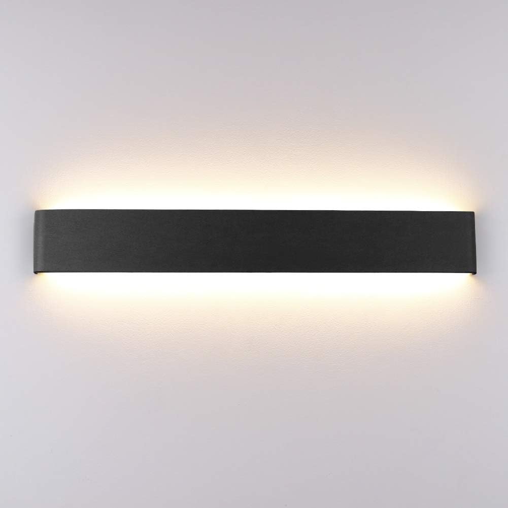 Klighten Lampada da Parete LED Interno 20W 60cm, Nera - immagine 1